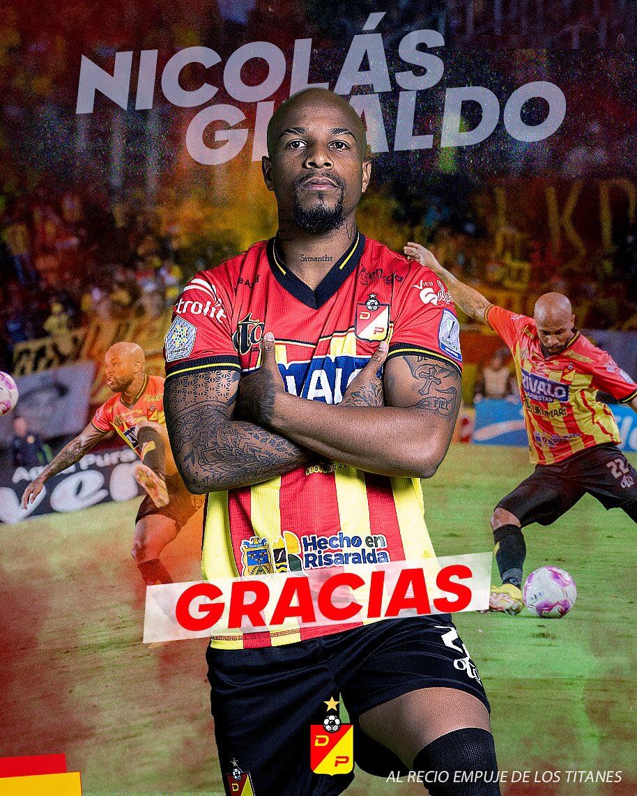 Deportivo Pereira despide a Nicolás Giraldo.