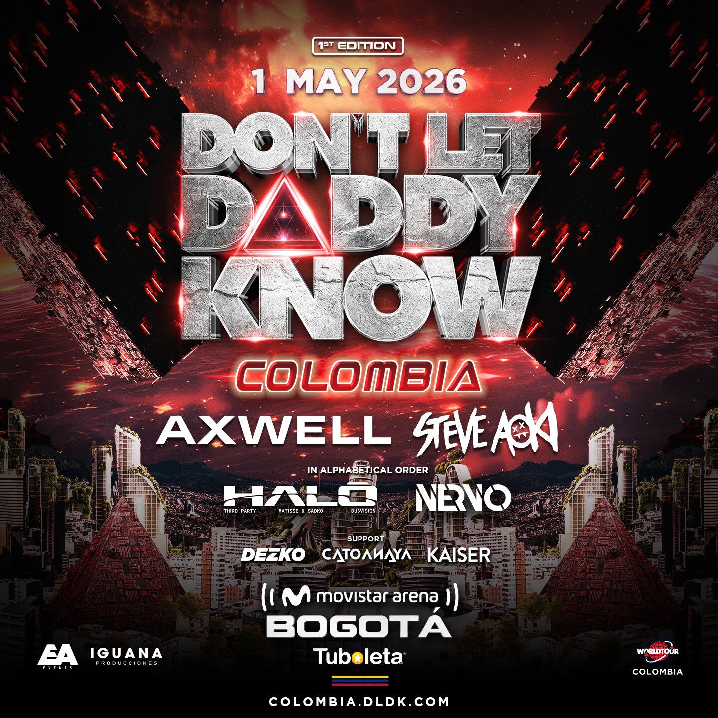 El festival ‘Don’t Let Daddy Know’ llega por primera vez a Colombia, con Axwell, Steve Aoki, Nervo y HALŌ.
