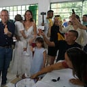 El candidato a la alcaldía de Cali, Alejandro Eder, salió a votar con su familia. Elecciones Regionales 2023 en Cali, Valle del Cauca