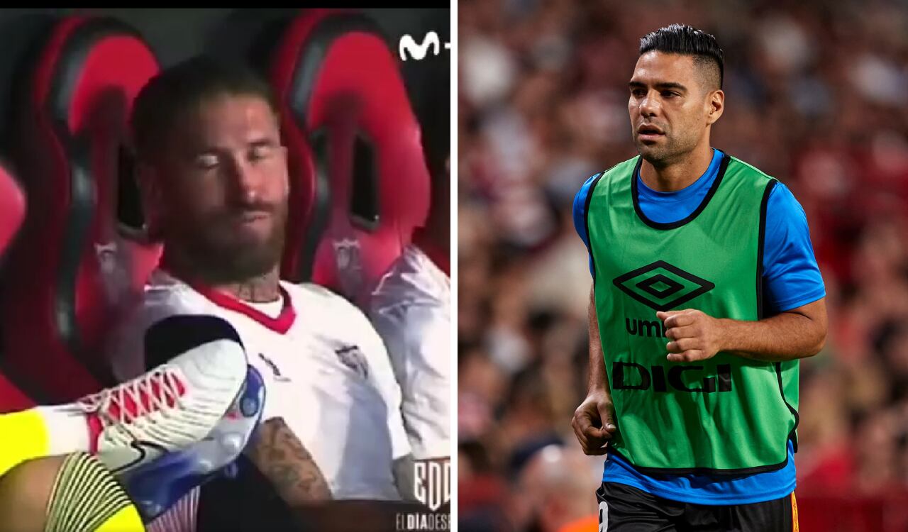Sergio Ramos y Falcao García en LaLiga de España