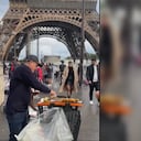 Colombiano vende mazorcas en la Torre Eiffel