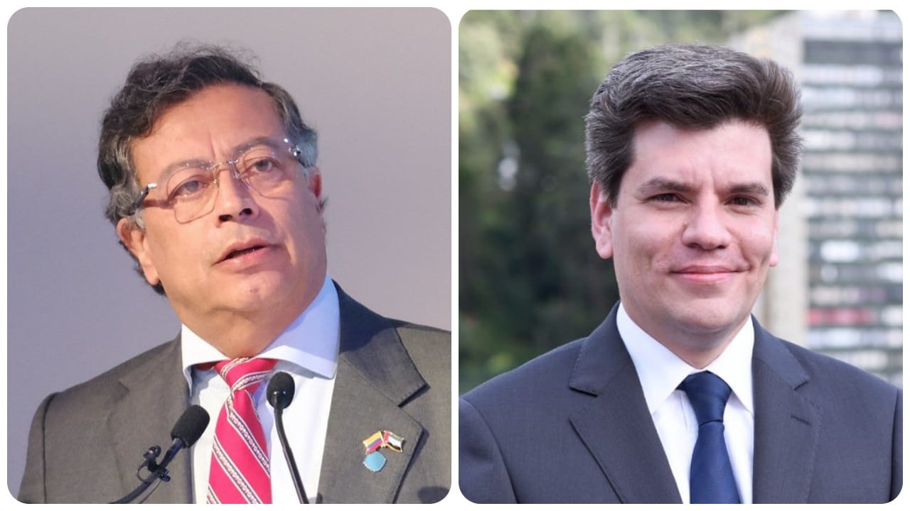 El presidente Gustavo Petro y el expresidente del Icetex Manuel Acevedo.