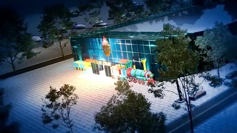 Rénder de lo que será el espectáculo en el cubo de Cristal del gran Malecón del Río.