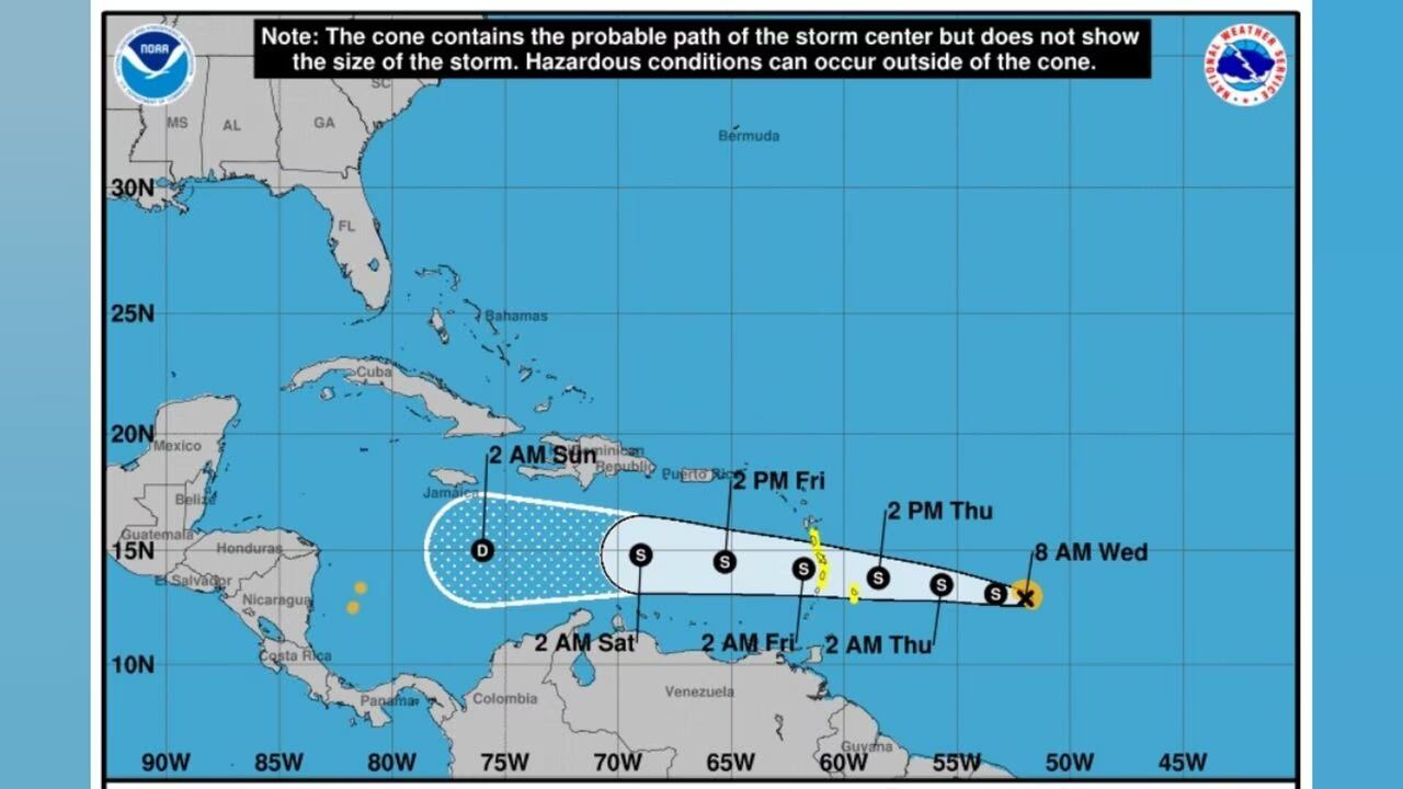 Tormenta tropical Bret, imagen del 21 de junio.