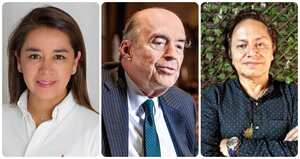 Concejal Diana Diago, canciller Álvaro Leyva y Juan Fernando Petro