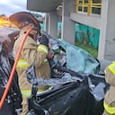 Así quedó el carro accidentado en la vía Briceño-Chía.