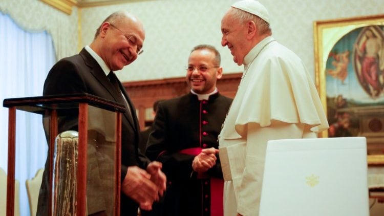 papa francisco y Barham Salih