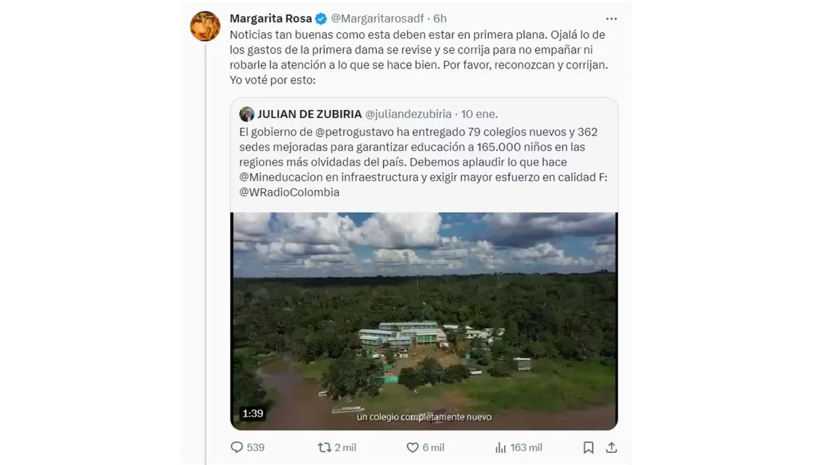 "Reconozcan y corrijan”: la crítica de Margarita Rosa de Francisco por los gastos de Verónica Alcocer