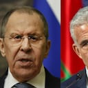 El ministro ruso Serguéi Lavrov y su homólogo, el ministro de Asuntos Exteriores israelí, Yair Lapid.