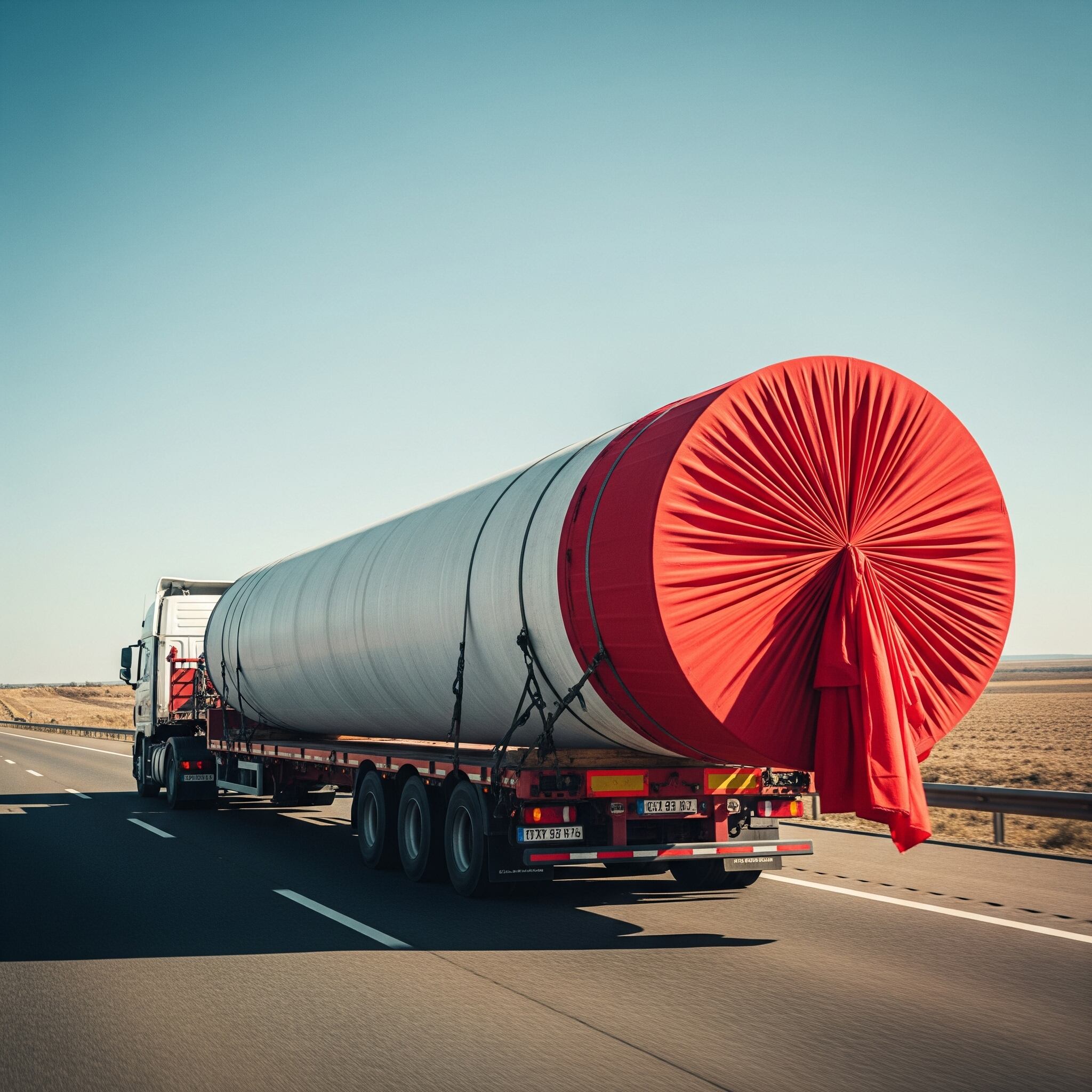 el trapo rojo es una señal para advertir que se transporta carga sobredimensionada.