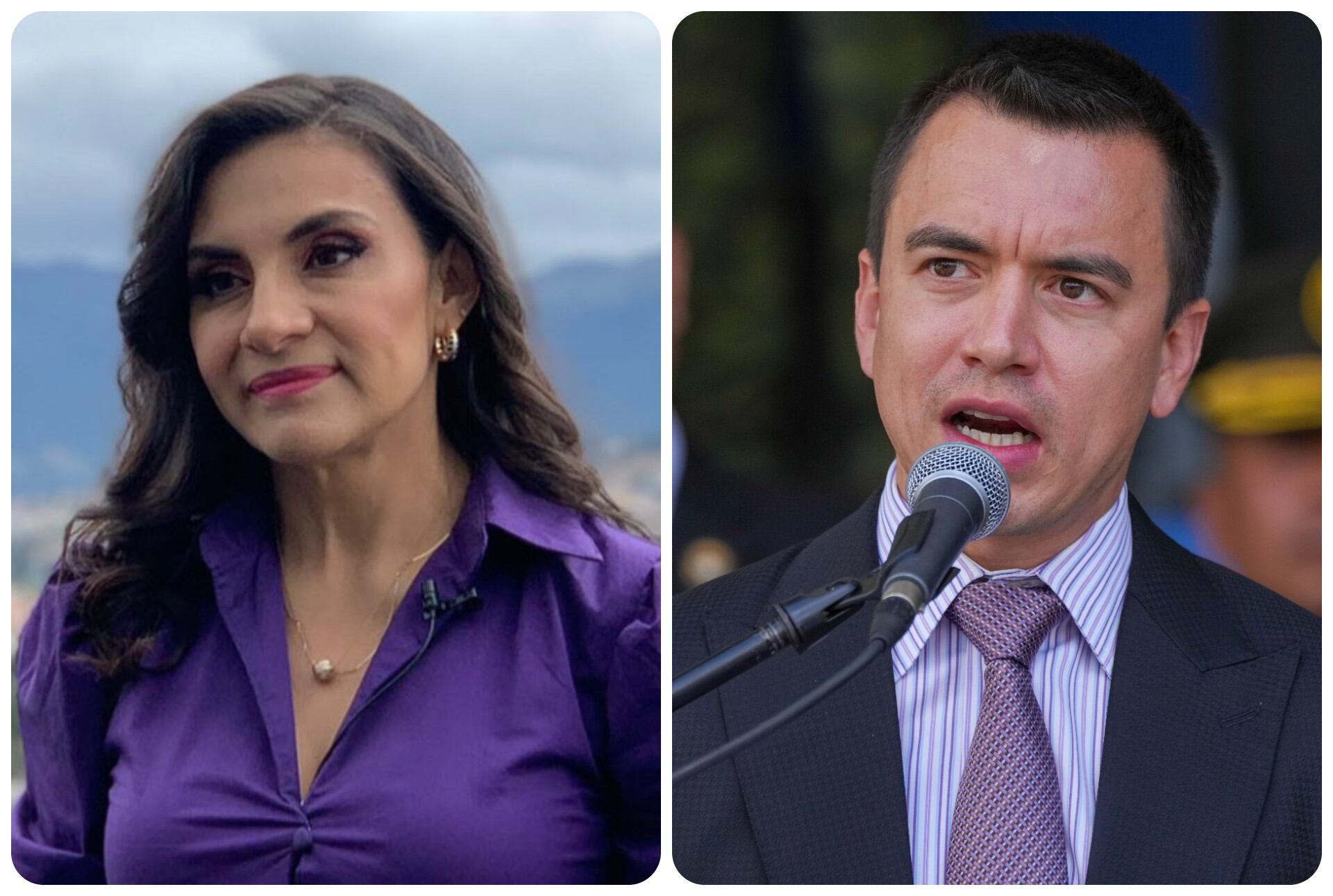 La vicepresidenta de Ecuador, Verónica Abad y el presidente, Daniel Noboa.