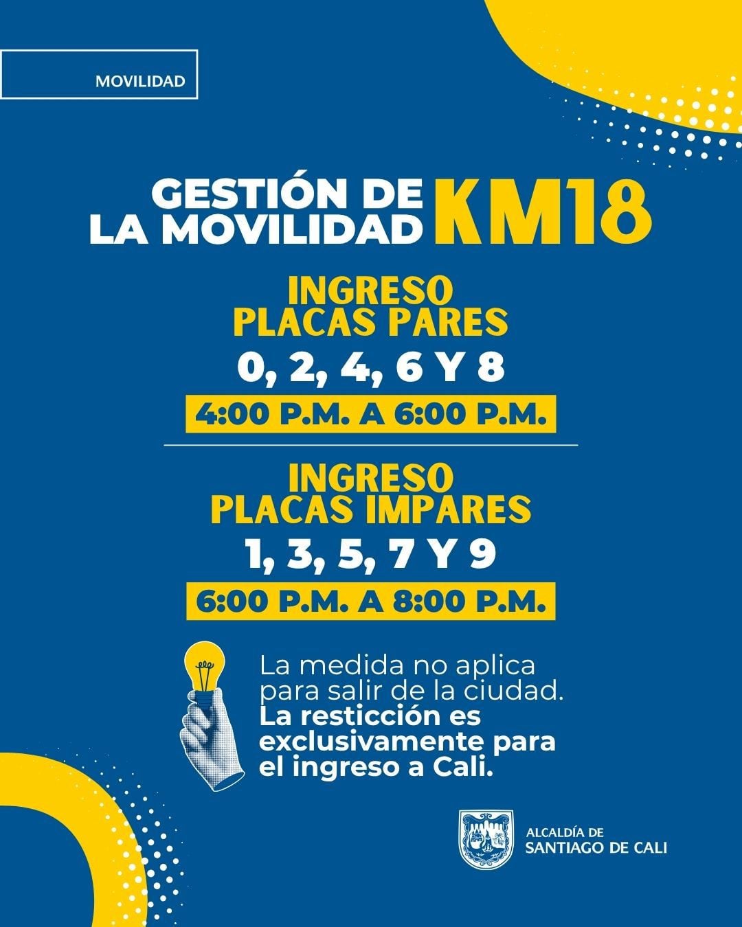 Habrá planes de ingreso a la ciudad de acuerdo con el número de placa.