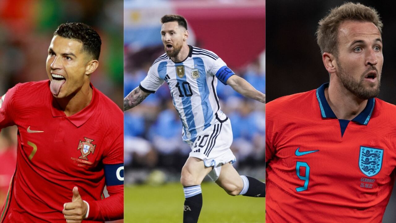 Cristiano, Messi y Harry Kane van por la Bota de Oro de Qatar 2022.
