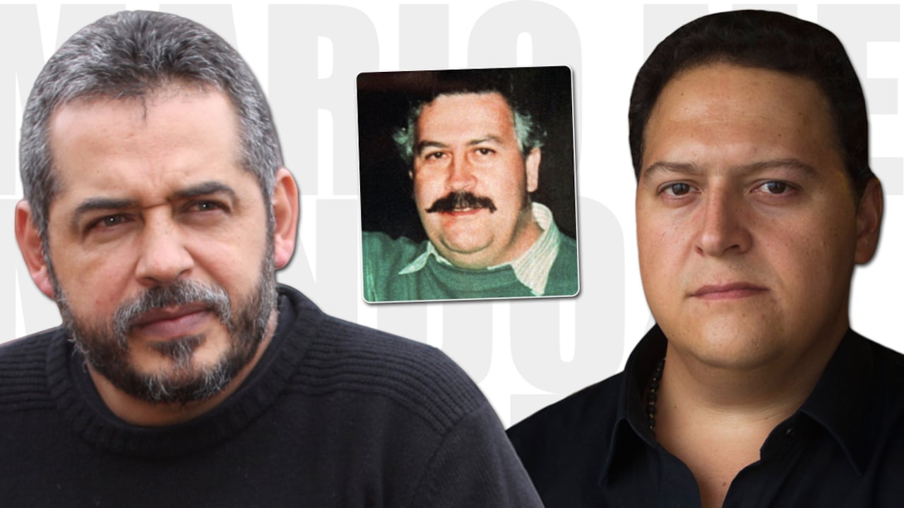 Mario Mendoza y Juan Pablo Escobar. En el recuadro, Pablo Escobar.