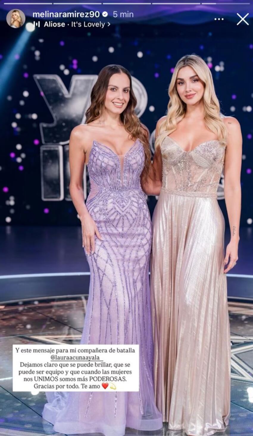 Melina Ramírez dedicó tierno mensaje a Laura Acuña tras culminar 'Yo me llamo 2025'.