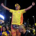 Celebración Triunfo de Colombia desde el boulevard del río.