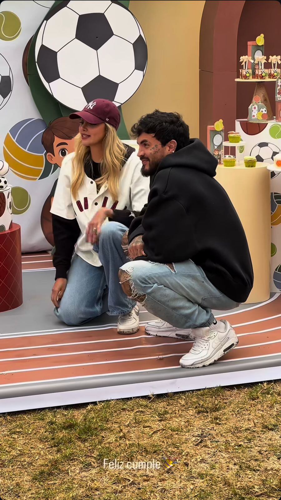 Mateo Carvajal y Melina Ramírez se reencontraron por cumpleaños de Salvador.