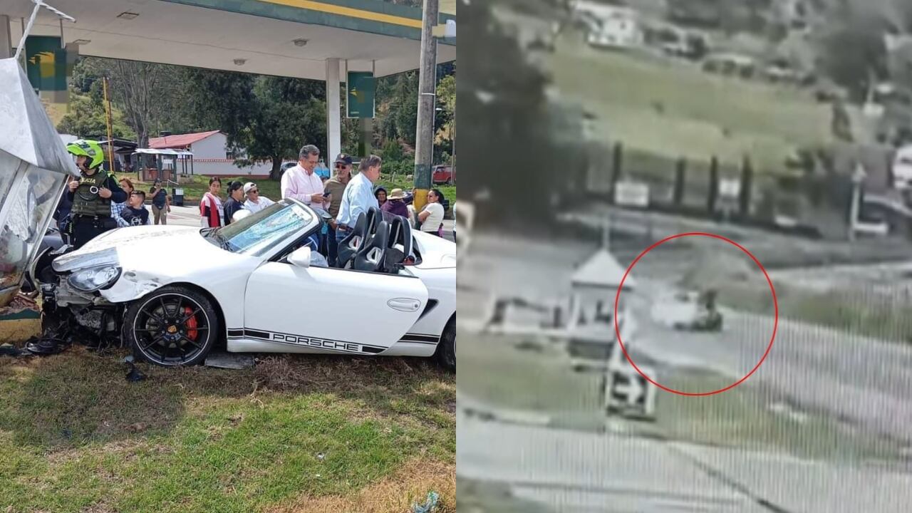 El conductor del Porsche perdió el control y terminó estrellándose.