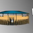 Estos son los planos de la gallera que hará las veces de escenario central, donde los gabólogos se reunirán a discutir sobre la obra del nobel.