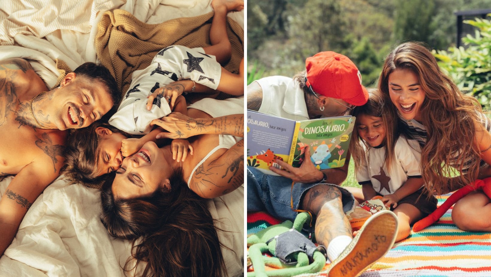Greeicy y Mike Bahía junto a su hijo Kai.