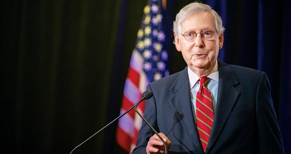 Mitch McConnell, líder de la bancada republicana en el Senado. 