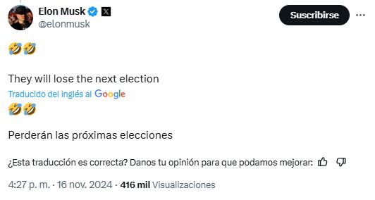 Elon Musk reacciona al video de la primera dama de Brasil