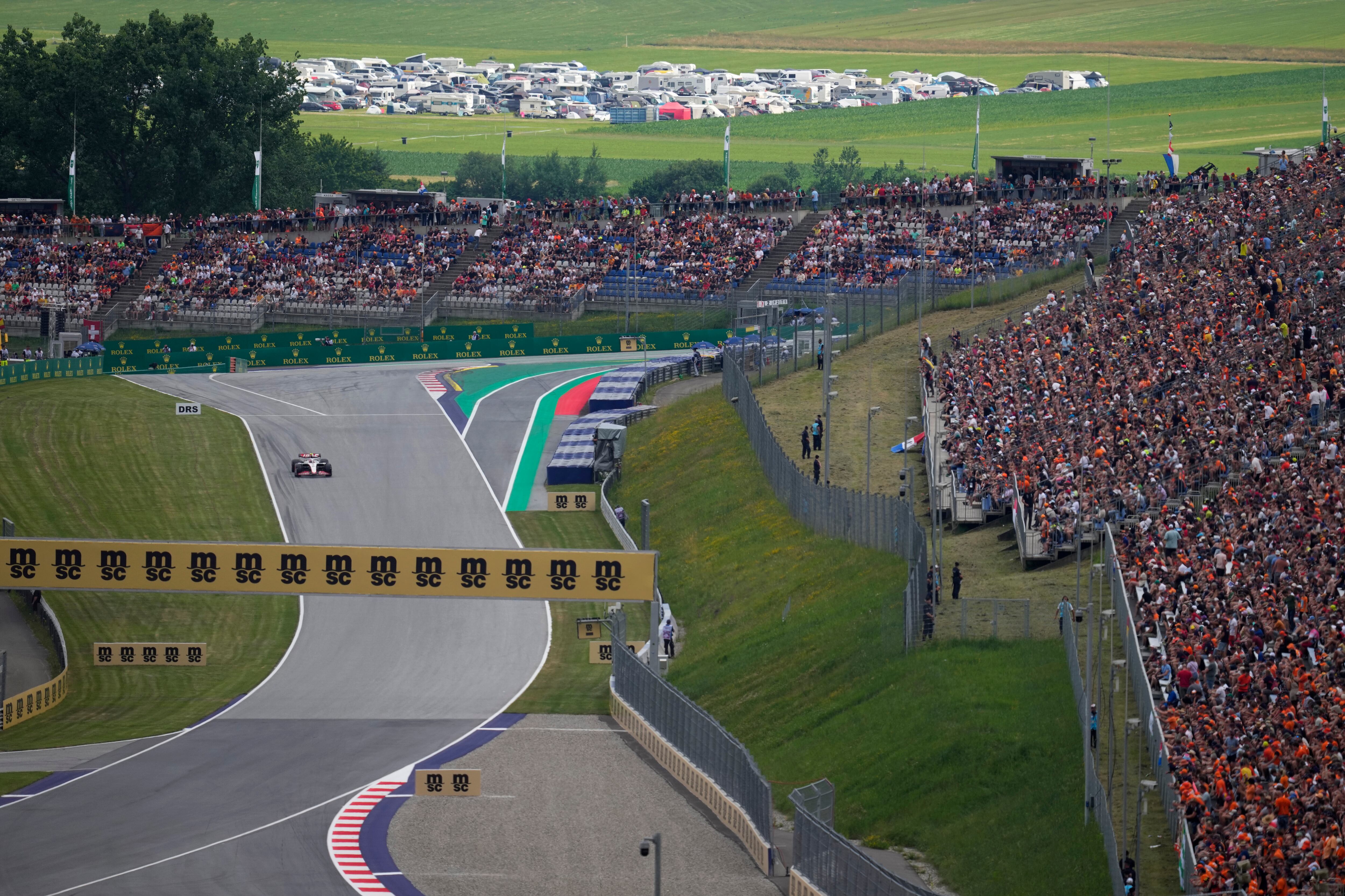 Haas driver Nico Hulkenberg of Germany steers his car during the qualifying session ahead of Sunday's Formula One Austrian Grand Prix auto race, at the Red Bull Ring racetrack, in Spielberg, Austria, Friday, June 30, 2023. (AP Photo/Darko Vojinovic)