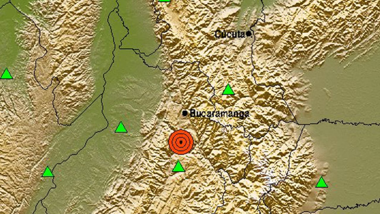 Sismo registrado en el departamento de Santander.