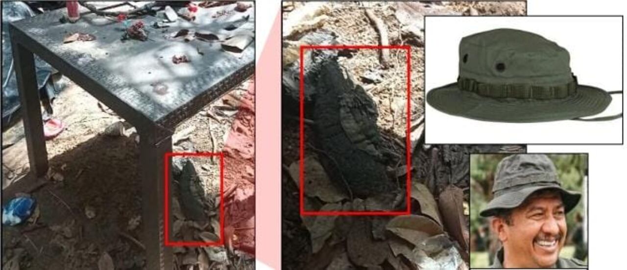 La camboyana, uno de los gorros que caracterizaba a Gentil Duarte, fue encontrado en el campamento donde murió.