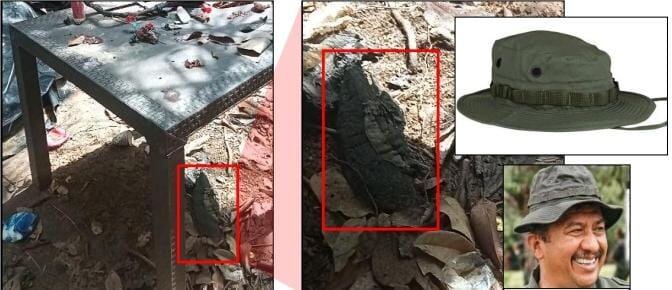 La camboyana, uno de los gorros que caracterizaba a Gentil Duarte, fue encontrado en el campamento donde murió.