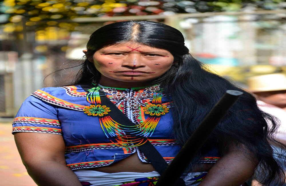 Hace dos días llegaron las primeras chivas indígenas con representantes de las 102 etnias del país. 50 coconucos, del oriente caucano, inauguraron el campamento.