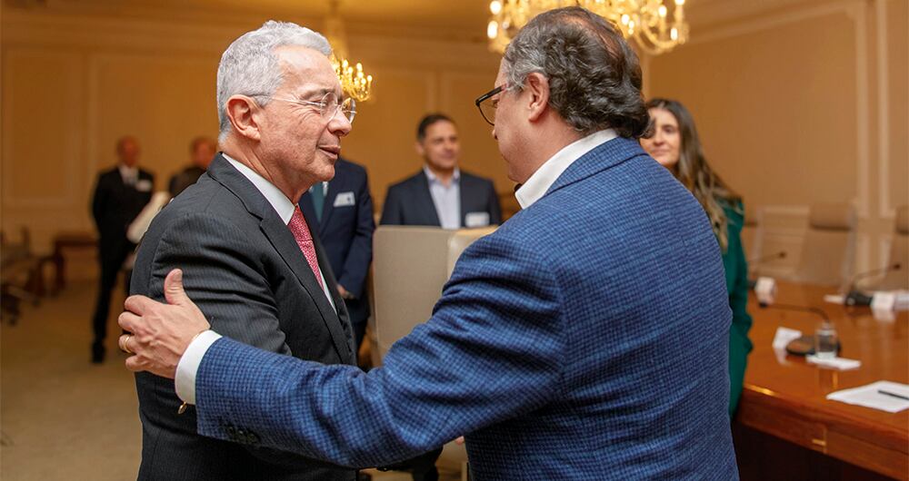 El expresidente Álvaro Uribe y el presidente Gustavo petro. 