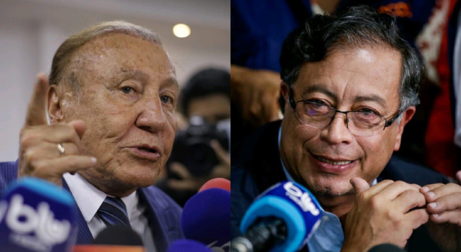Los candidatos presidenciales Rodolfo Hernández y Gustavo Petro.
