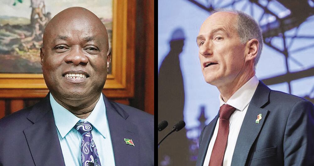 Aubrey Compton Norton, líder de la oposición, y Alistair Routledge, presidente de ExxonMobil Guyana, hablaron con SEMANA.