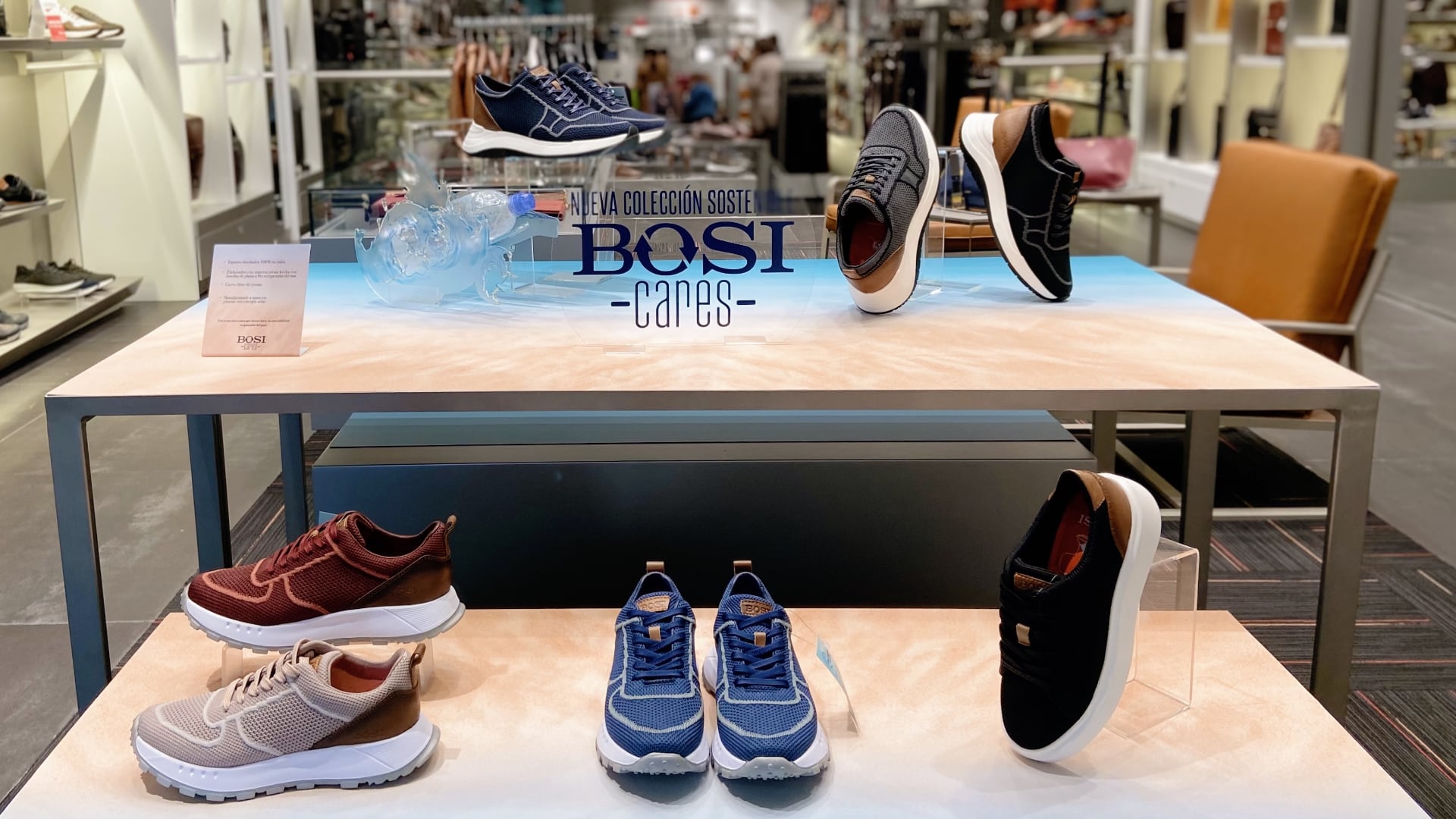 Zapatos fabricados con botellas de plástico sacadas del mar son los protagonistas de la nueva colección de Bosi, ‘BOSI Cares’.