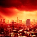 Ilustración de una ciudad afectada por la radiación solar.