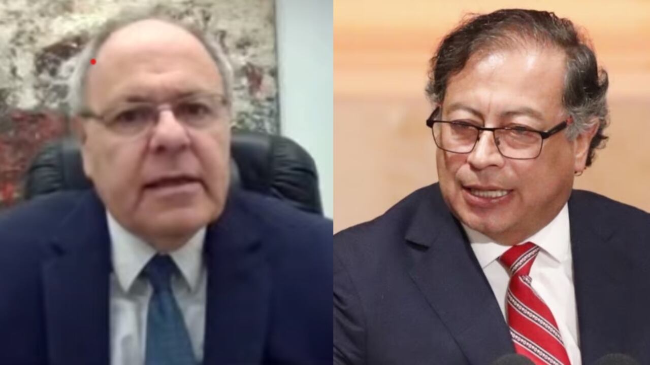 De izquierda a derecha: Dani Dayan, presidente de Yad Vashem, y el presidente Gustavo Petro