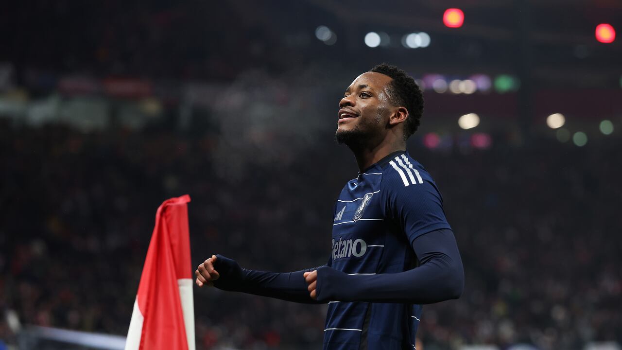 LEIPZIG, GERMANY - DECEMBER 10: Jhon Duran of Aston Villa celebrates scoring a goal which was later disallowed after teammate Matty Cash (not pictured) was adjudged to have been offside in the build-up following a VAR review during the UEFA Champions League 2024/25 League Phase MD6 match between RB Leipzig and Aston Villa FC at Leipzig Stadium on December 10, 2024 in Leipzig, Germany. (Photo by Aston Villa/Getty Images)
