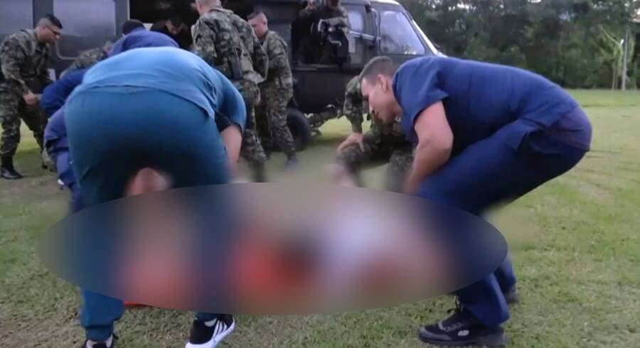 Dos militares heridos en asonada en vereda Siloé, jurisdicción del municipio de Villagarzón, departamento del Putumayo. Fotografía cortesía Ejército Nacional de Colombia.