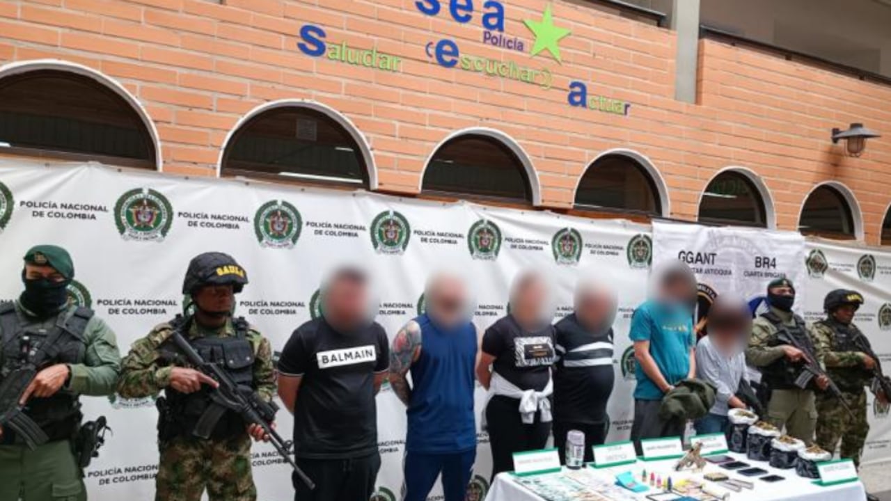 Presuntos integrantes de red de anfetaminas en Medellín.
