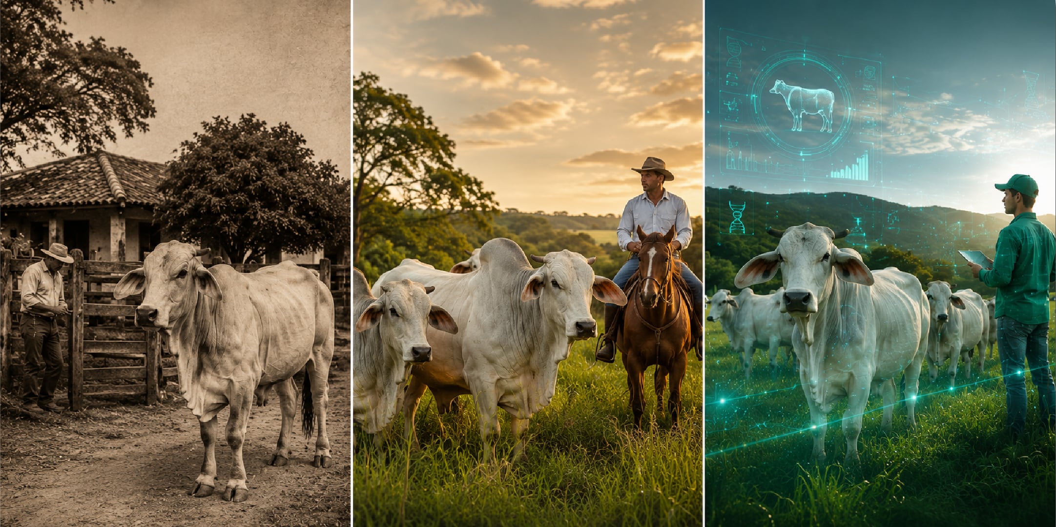 la evolución de la ganadería cebuina en Colombia, desde sus raíces tradicionales hasta la incorporación de tecnología y herramientas de mejoramiento genético.