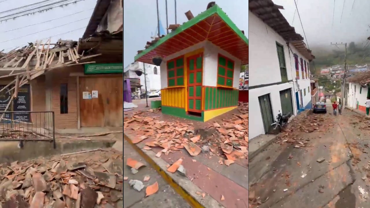 Varias imágenes publicadas tras el terremoto muestran el estado de algunos inmuebles y sectores de Argelia, Valle del Cauca, donde se reportaron afectaciones en viviendas e infraestructura.
