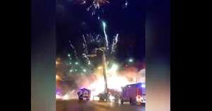 Graban impresionante explosión de local de fuegos artificiales en Rusia