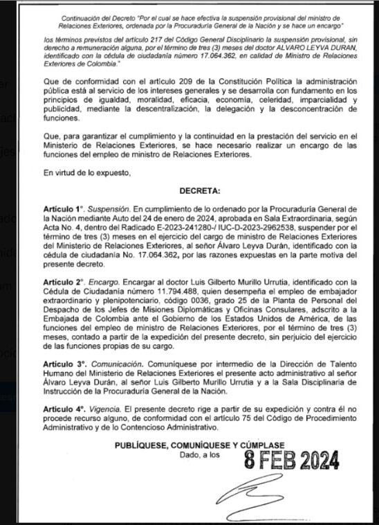 El decreto fue emitido por el gobierno nacional