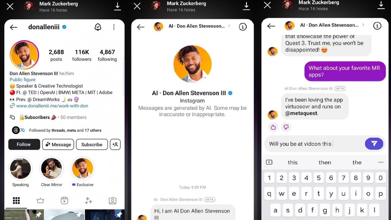 Canal de difusión de Instagram de Mark Zuckerberg
META
28/6/2024