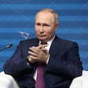 Russian President Vladimir Putin participates in the plenary session of the Strong Ideas for a New Time forum held by the Agency for Strategic Initiatives (ASI) in Moscow on July 20, 2022. (Photo by Valery SHARIFULIN / SPUTNIK / AFP)