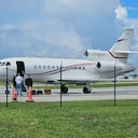 Venezuelan President Nicolas Maduro's aircraft, a Dassault Falcon 900EX private jet, after being seized by US law enforcement officials is seen in Fort Lauderdale, Florida. United States officials moved to take the aircraft, a Dassault Falcon 900EX private jet used by Maduro and members of his government, with the Justice Department saying the jet was "illegally purchased." (Photo by Miguel GUTIERREZ / AFP)