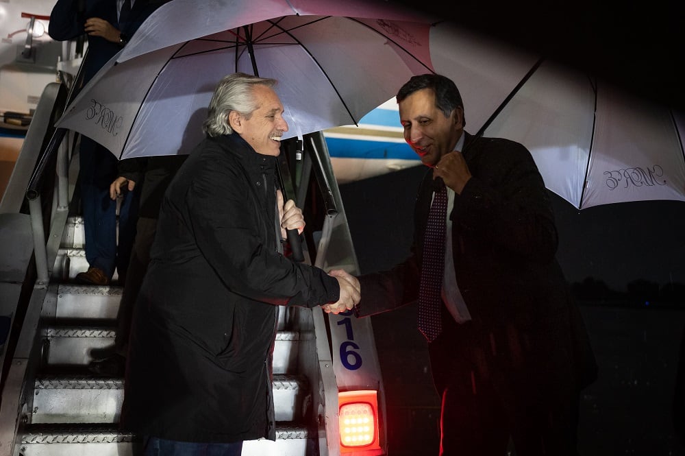 Llegada del presidente de Argentina, Alberto Fernández.