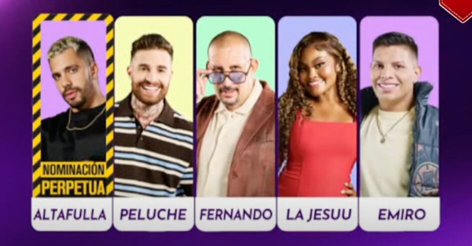 Famosos en la placa de nominados del domingo 18 de mayo de 2025.