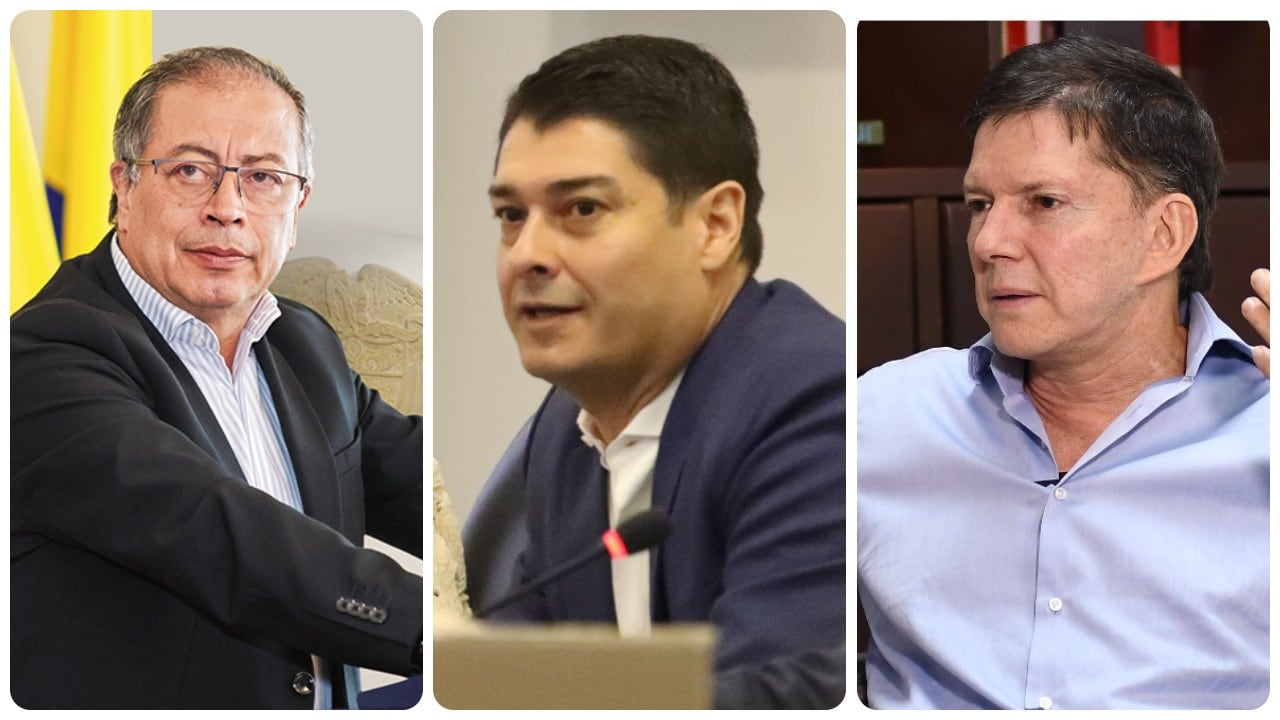 El presidente Gustavo Petro, el congresista Leonardo Gallego y el exministro Wilson Ruiz.